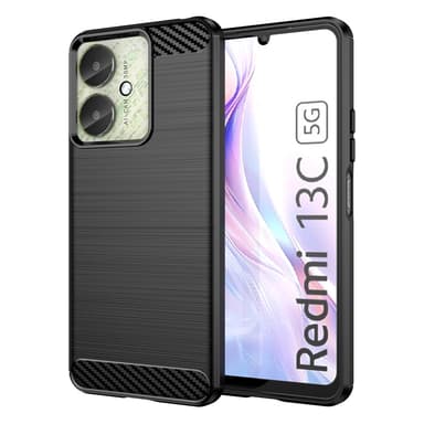 För Xiaomi Redmi 13C Karbon fiber texture Skal Baksida - Svart