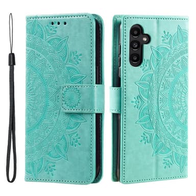 SKALO Samsung A25 5G Mandala Plånboksfodral - Turkos
