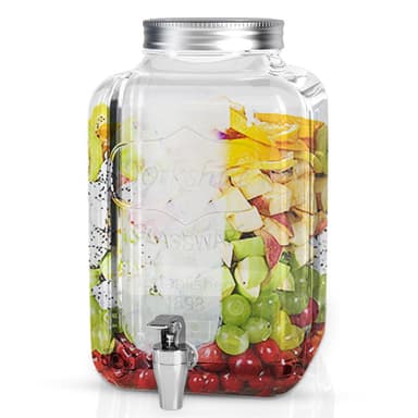 Dryckesdispenser 4 L med kran Glasbehållare