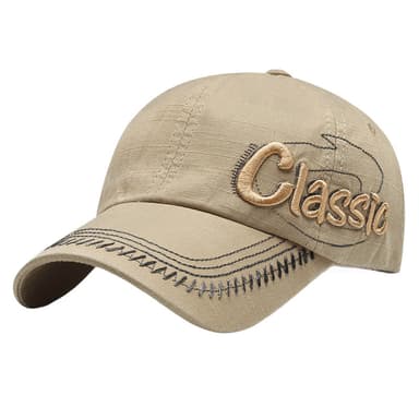 Retro casual denim basebollkeps beige