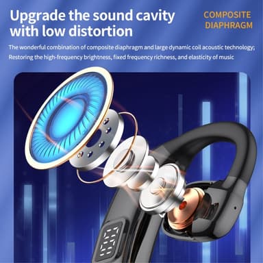 X30 Bluetooth 5.4 Single in-Ear hörlurar Trådlös Hook - Svart