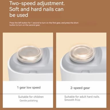 XIAOMI Elektrisk nagelklippare 2 hastigheter polering trimmer