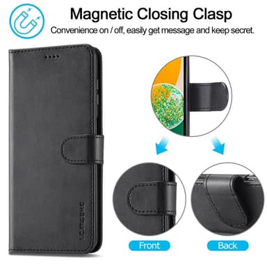 LC.IMEEKE Wallet Case till Samsung Galaxy A15 - Svart