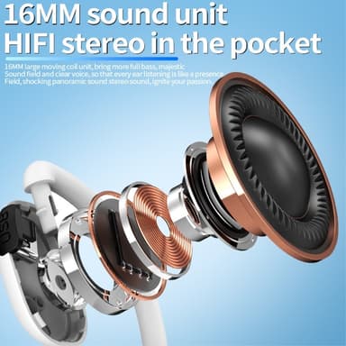 Single Ear Hook Hörlur Bluetooth 5.4 Stereo Headphone - Svart