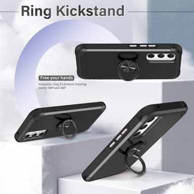 Samsung Galaxy A15 Hybrid skal med Finger Ring - Svart