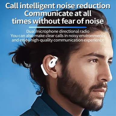 Single Ear Hook Hörlur Bluetooth 5.4 Stereo Headphone - Svart