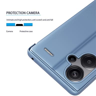 SKALO Xiaomi Redmi Note 13 Pro+ Clear View Spegel fodral - Svart