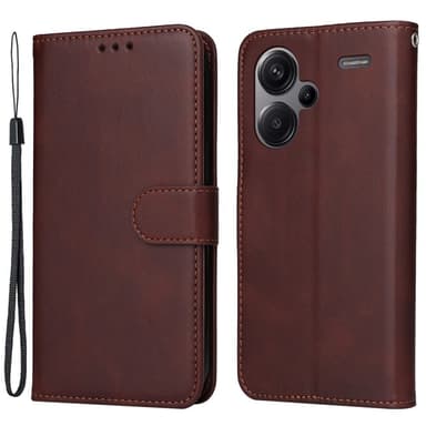 SKALO Xiaomi Redmi Note 13 Pro+ PU-Läder Plånboksfodral - Brun