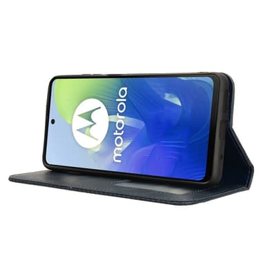 SKALO Motorola Moto G04 Embossed Premium Plånboksfodral - Blå