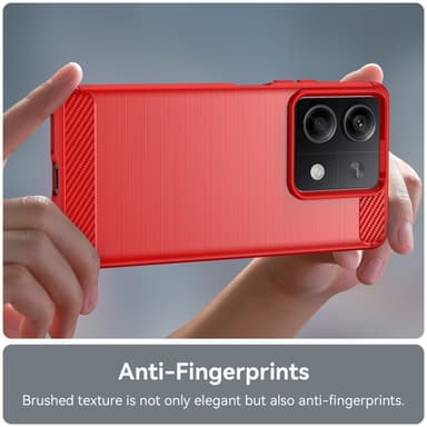 SKALO Xiaomi Redmi Note 13 5G Armor Carbon Stöttåligt TPU-skal - Röd