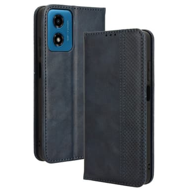 SKALO Motorola Moto G04 Embossed Premium Plånboksfodral - Blå