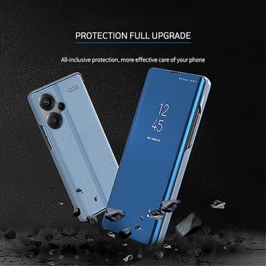 SKALO Xiaomi Redmi Note 13 Pro+ Clear View Spegel fodral - Svart
