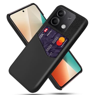 SKALO Xiaomi Redmi Note 13 5G Premium PU-Läder Korthållare Skal - Svart
