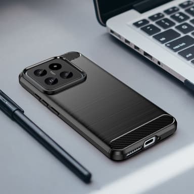 SKALO Xiaomi 14 5G Armor Carbon Stöttåligt TPU-skal - Svart