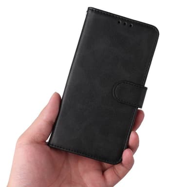 SKALO Samsung A25 5G PU-Läder Plånboksfodral - Svart