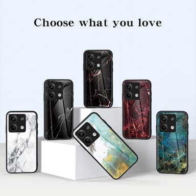 SKALO Xiaomi Redmi Note 13 5G Marmor Härdat Glas TPU-skal - Motiv 1