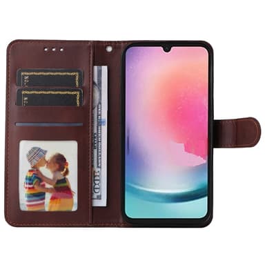 SKALO Samsung A25 5G PU-Läder Plånboksfodral - Brun