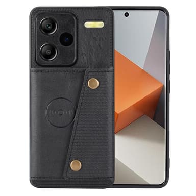 SKALO Xiaomi Redmi Note 13 Pro+ PU-Läder Korthållare Skal - Svart