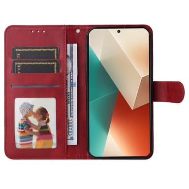 SKALO Xiaomi Redmi Note 13 5G PU-Läder Plånboksfodral - Röd