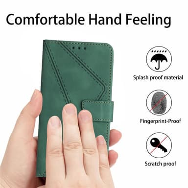 SKALO Motorola Moto G04 Embossed Plånboksfodral i PU-Läder - Grön