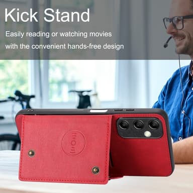 SKALO Samsung A15 5G PU Läder Skal med Plånbok - Svart