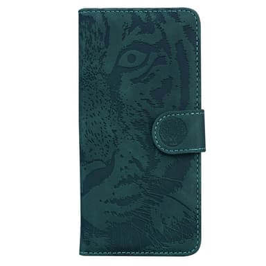 SKALO Motorola Moto G04 Embossed Tiger Plånbok - Grön