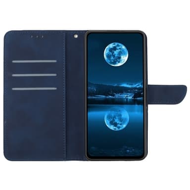 SKALO Samsung A15 4G Embossed Plånboksfodral i PU-Läder - Blå