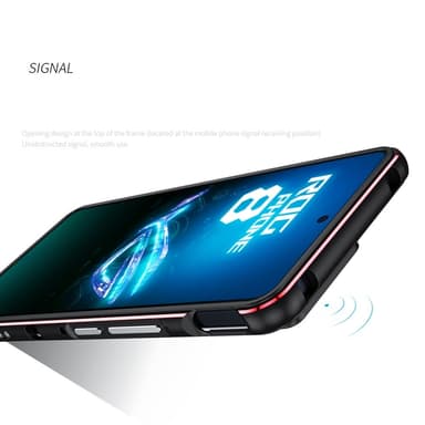 SKALO Asus ROG Phone 8 Pro 5G Premium Metallskal/ram med kamera skydd - Svart