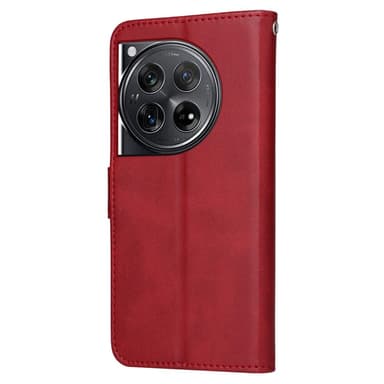 SKALO OnePlus 12 5G PU-Läder Plånboksfodral - Röd