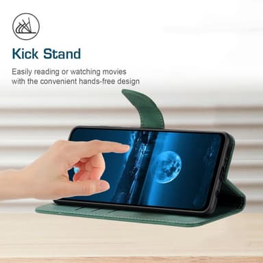 SKALO Motorola Moto G04 Embossed Plånboksfodral i PU-Läder - Grön