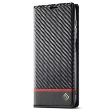 SKALO Samsung A15 4G LC.IMEEKE Carbon Fiber Plånboksfodral i PU-Läder - Svart