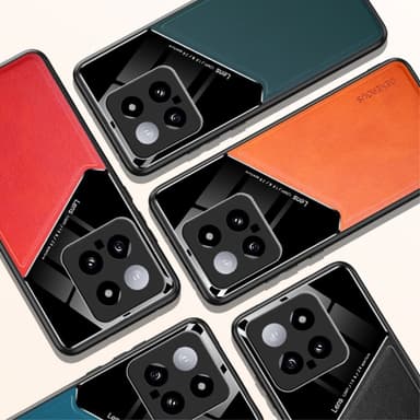 SKALO Xiaomi 14 5G The-V PU-Läder Hybrid Skal - Orange