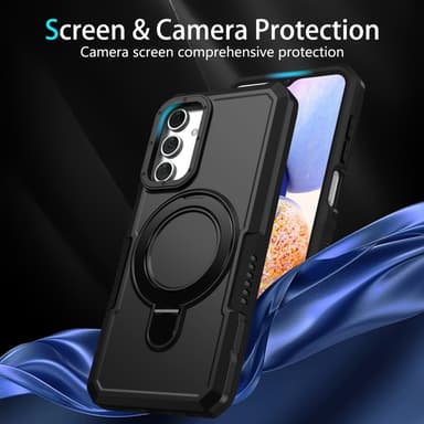 SKALO Samsung A15 5G Armor Hybrid Metallring skal - Svart