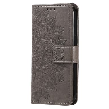 SKALO Samsung A25 5G Mandala Plånboksfodral - Grå