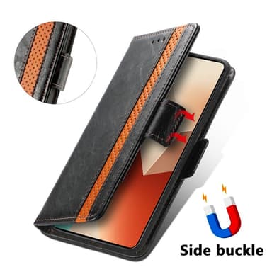SKALO Xiaomi Redmi Note 13 5G CASENEO 002 Series Premium PU-Läder Plånbok - Svart