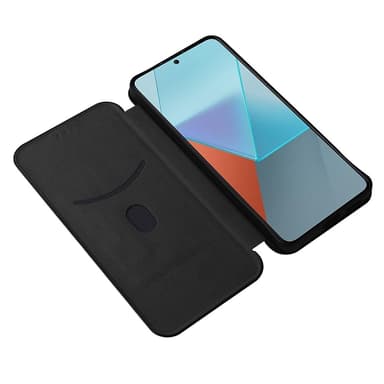 SKALO Xiaomi Redmi Note 13 Pro 5G Carbon Fiber Plånboksfodral - Svart