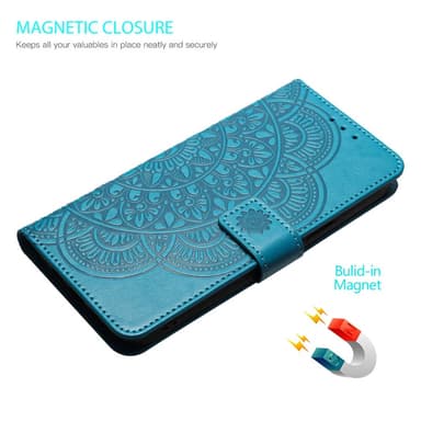 SKALO Xiaomi Redmi Note 13 Pro 5G Mandala Plånboksfodral - Blå