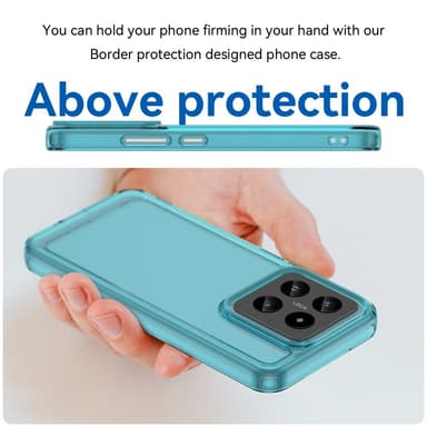 SKALO Xiaomi 14 5G Transparent TPU Metalknappar Skal - Turkos