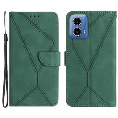 SKALO Motorola Moto G04 Embossed Plånboksfodral i PU-Läder - Grön