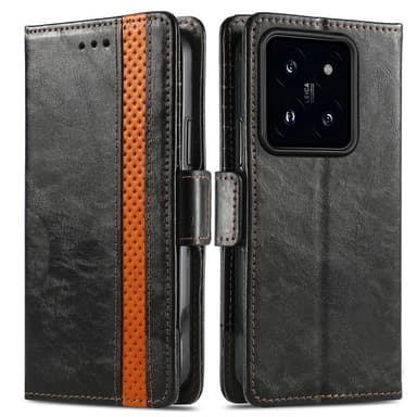 SKALO Xiaomi 14 5G CASENEO 002 Series Premium PU-Läder Plånbok - Svart