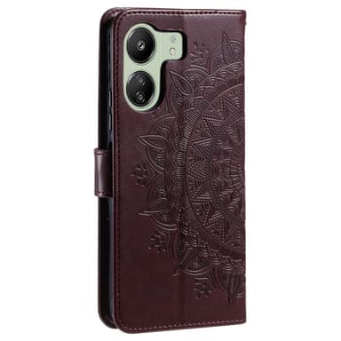 SKALO Xiaomi Redmi 13C 4G Mandala Plånboksfodral - Brun