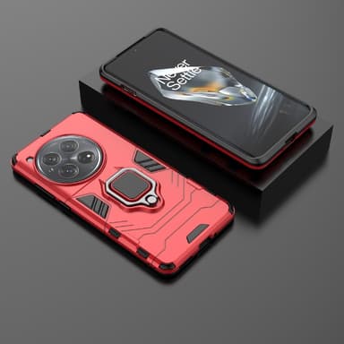 SKALO OnePlus 12 5G Armor Hybrid Metallring skal - Röd