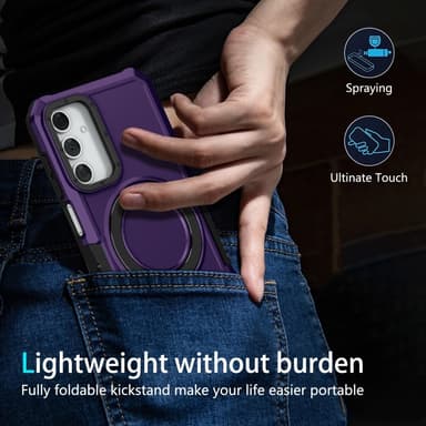 SKALO Samsung A15 5G Armor Hybrid Metallring skal - Mörklila