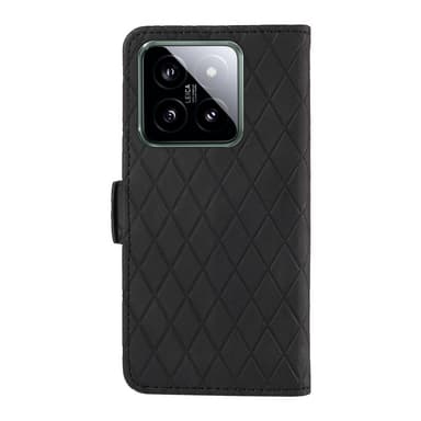 SKALO Xiaomi 14 5G Quiltat Plånboksfodral - Svart