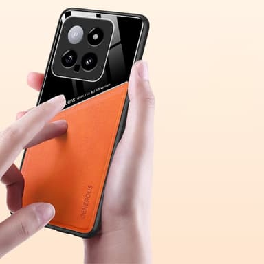 SKALO Xiaomi 14 5G The-V PU-Läder Hybrid Skal - Orange