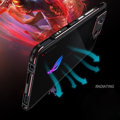 SKALO Asus ROG Phone 8 Pro 5G Premium Metallskal/ram med kamera skydd - Svart