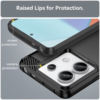 SKALO Xiaomi Redmi Note 13 Pro 5G Armor Carbon Stöttåligt TPU-skal - Svart