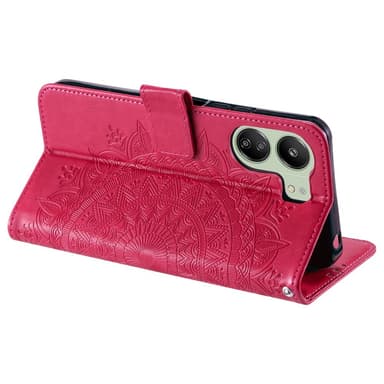 SKALO Xiaomi Redmi 13C 4G Mandala Plånboksfodral - Cerise