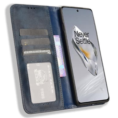 SKALO OnePlus 12R 5G Embossed Premium Plånboksfodral - Blå