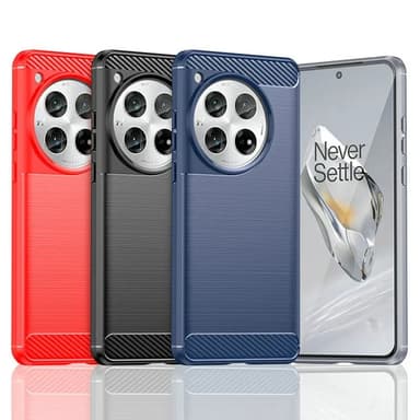 SKALO OnePlus 12R 5G Armor Carbon Stöttåligt TPU-skal - Röd